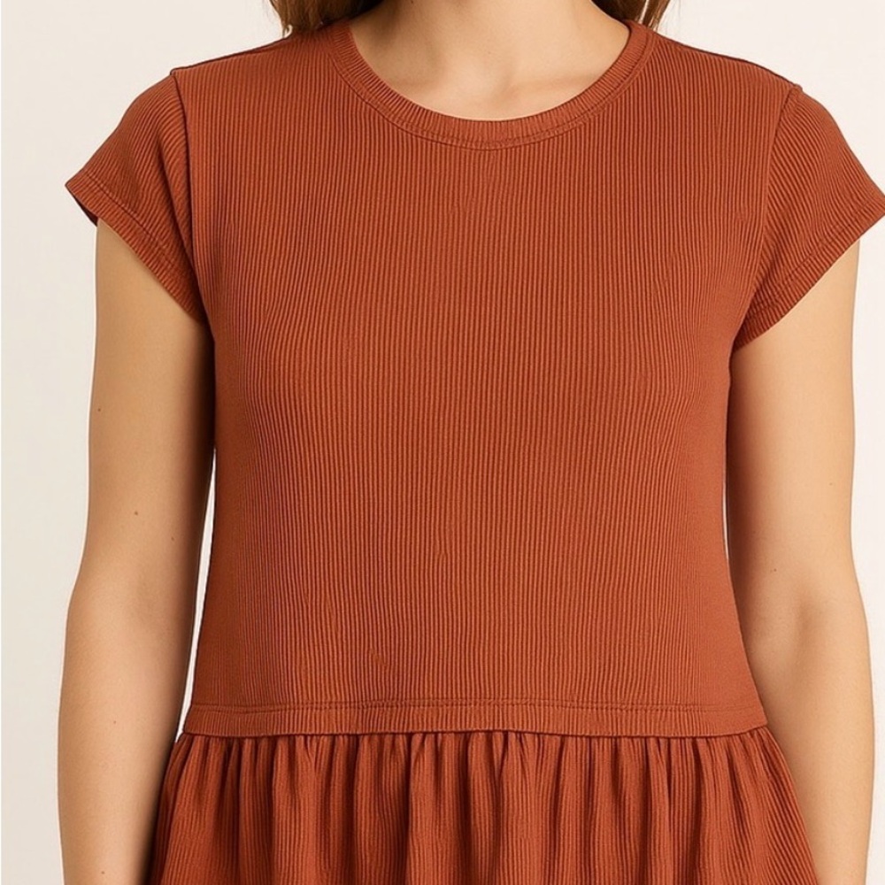 Altar’d State peplum cropped top rust S